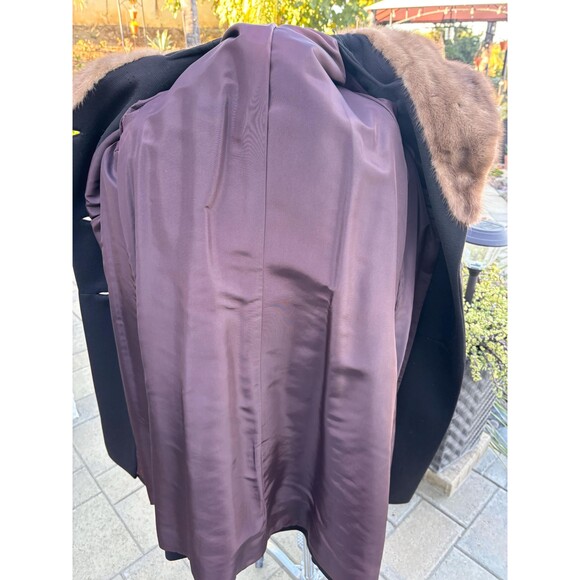 Heavy, Brown Vintage Coat with Fur Trim 1940s, 1950s - Picture 6 of 8